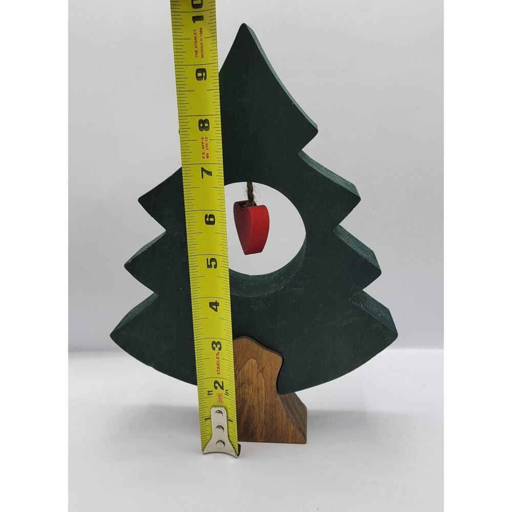 Vintage Primitive Wooden 10" Pine Christmas Tree Holiday Decor - Picture 7 of 7